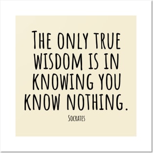 The-only-true-wisdom-is-in-knowing-you-know-nothing.(Socrates) Posters and Art